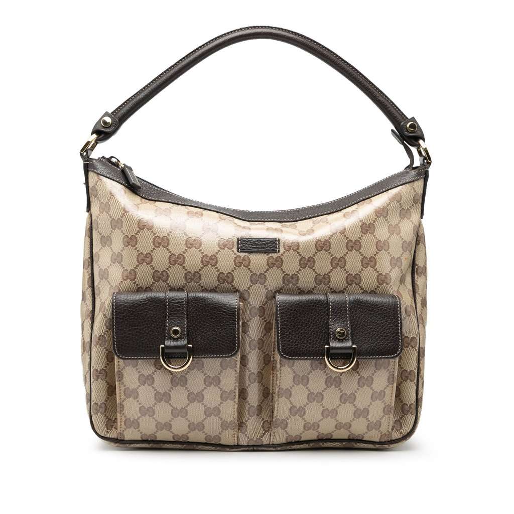 Gucci GG Crystal Abbey D Ring Handbag Beige Very good condition - Front View