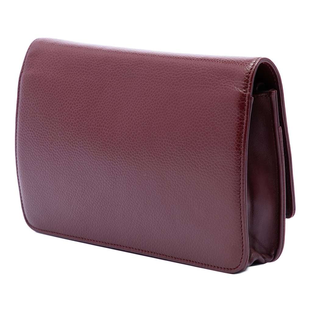 Chanel CC Caviar Wallet On Chain Red Leather Very good condition - Back View