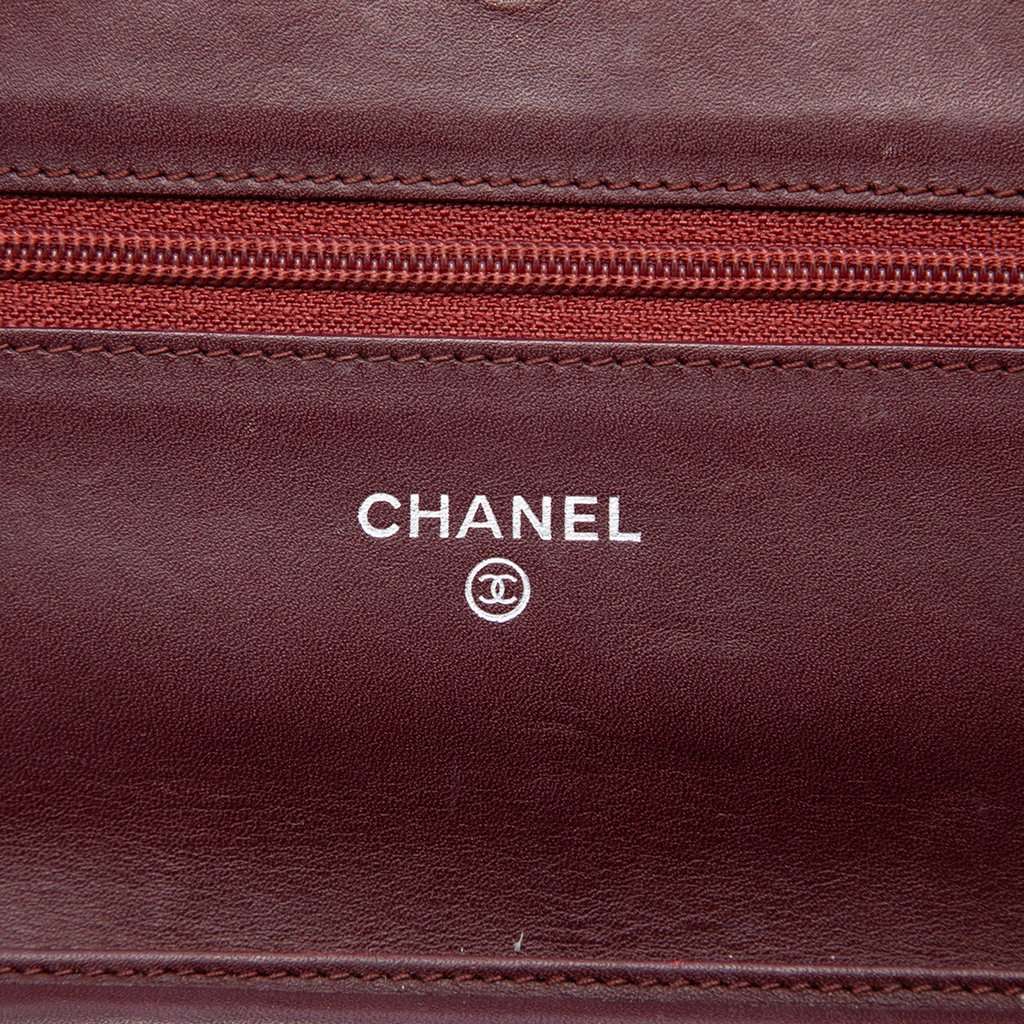Chanel CC Caviar Wallet On Chain Red Leather Very good condition - Box View