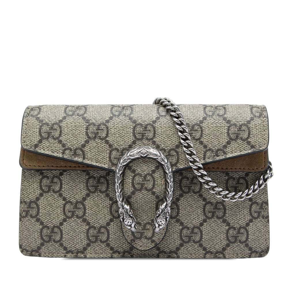 Gucci Mini GG Supreme Dionysus Crossbody Beige Very good - Front View