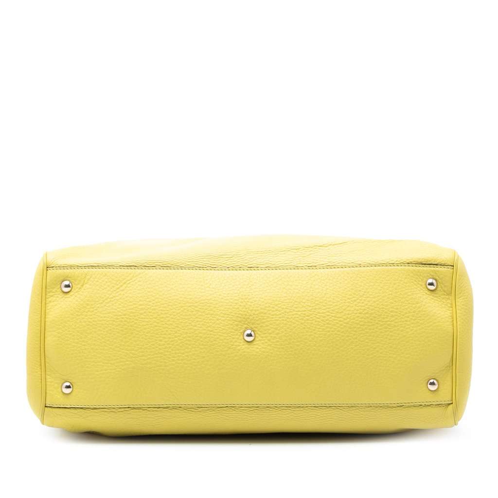 Gucci Large Calfskin Bamboo Shopper Satchel Yellow Leather Very good condition - Inside View
