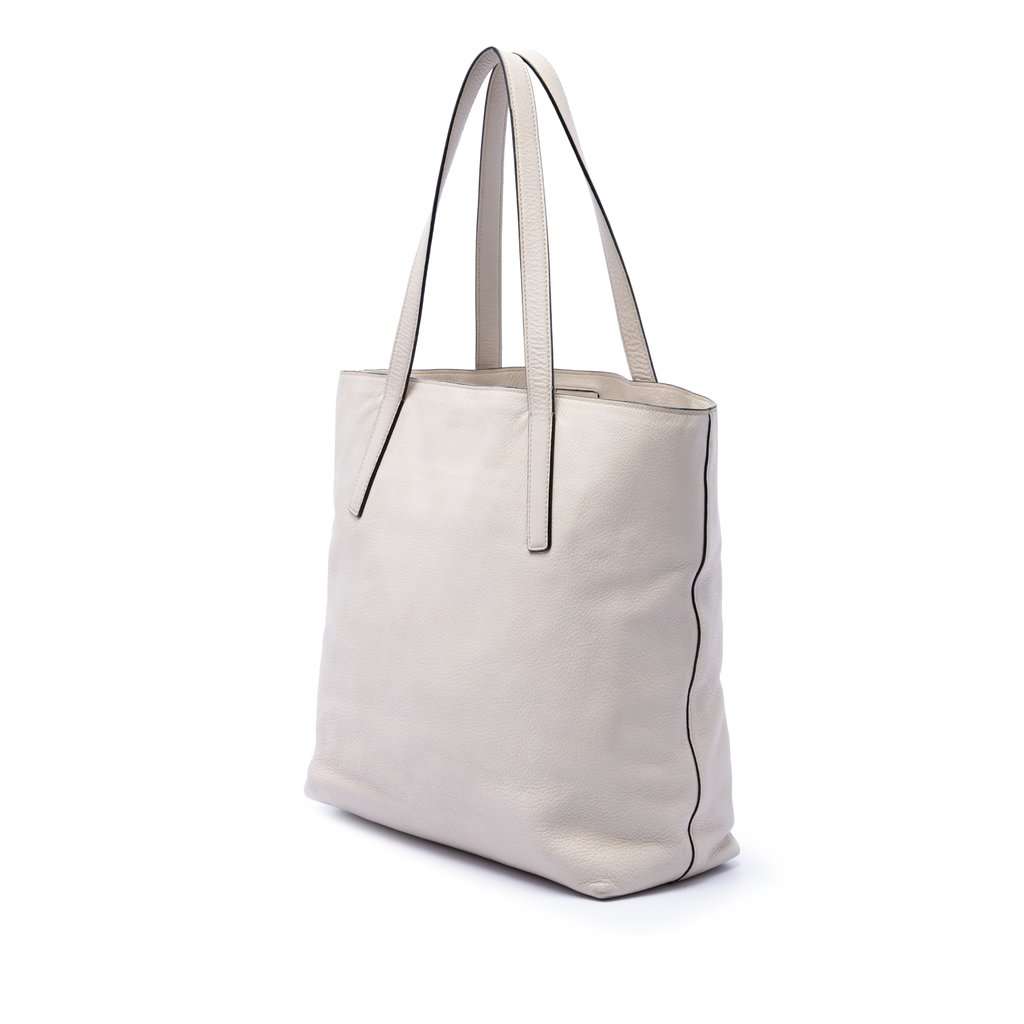 Prada Vitello Daino Open Convertible Tote White Leather Very good - Back View