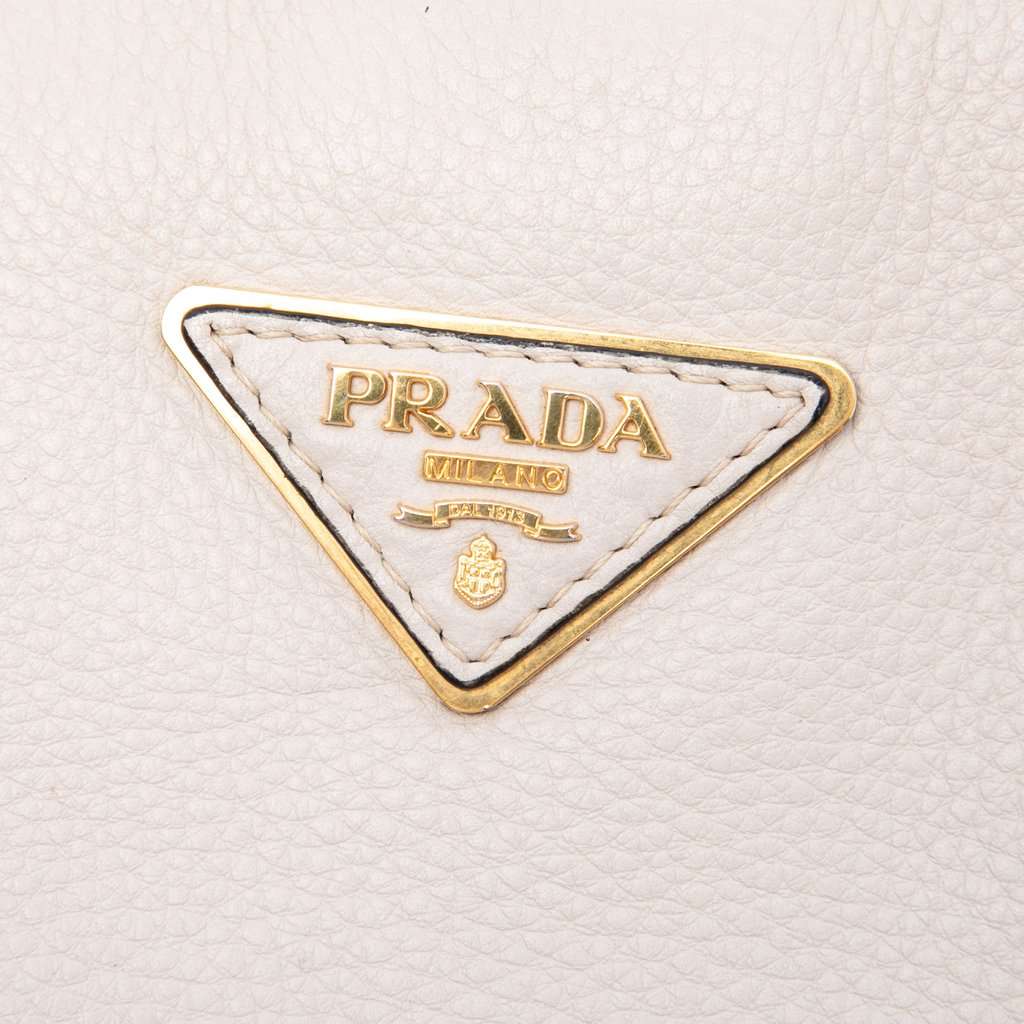 Prada Vitello Daino Open Convertible Tote White Leather Very good - Box View