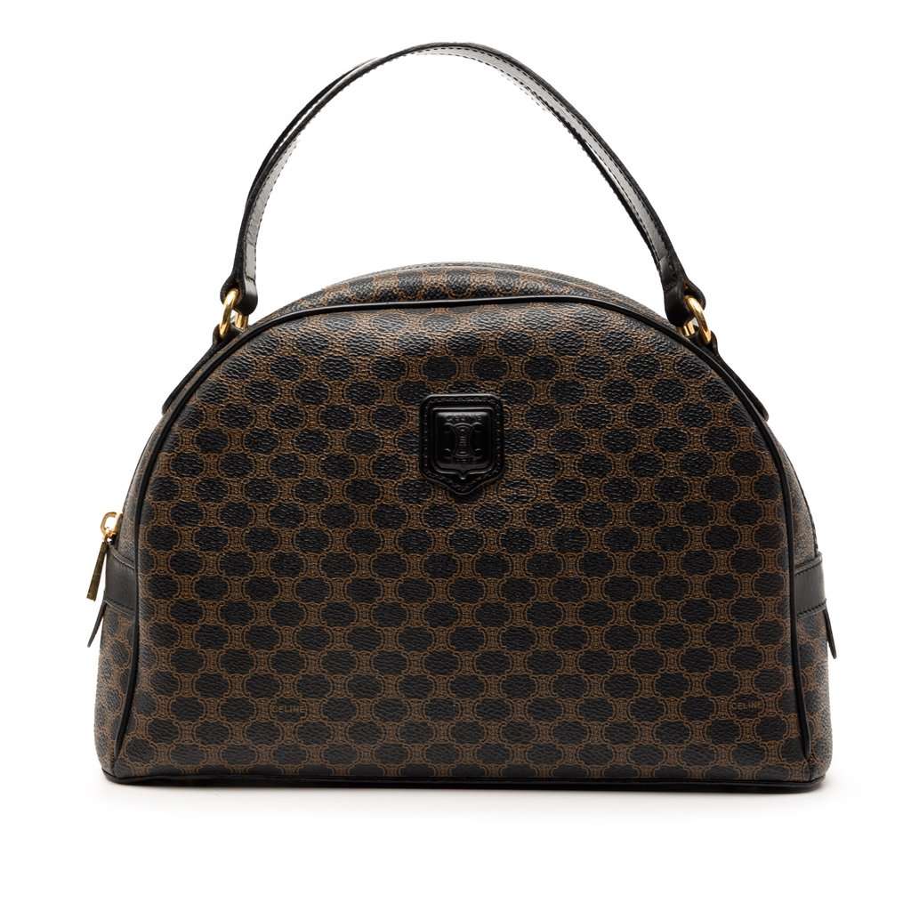 Celine Macadam Coated Canvas Dome Handbag Brown Very good condition - Front View