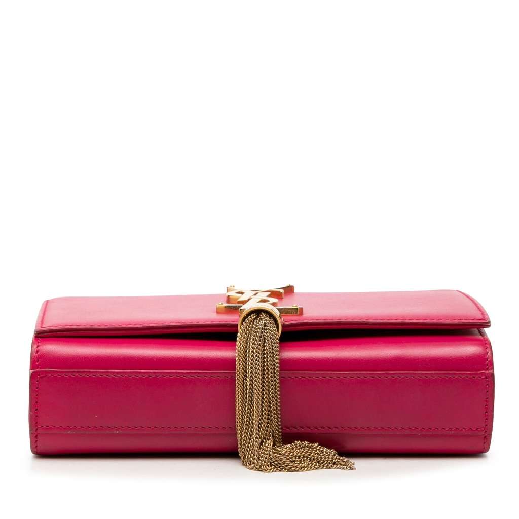 Saint Laurent Small Smooth Calfskin Monogram Kate Tassel Crossbody Pink Leather Very good condition - Inside View