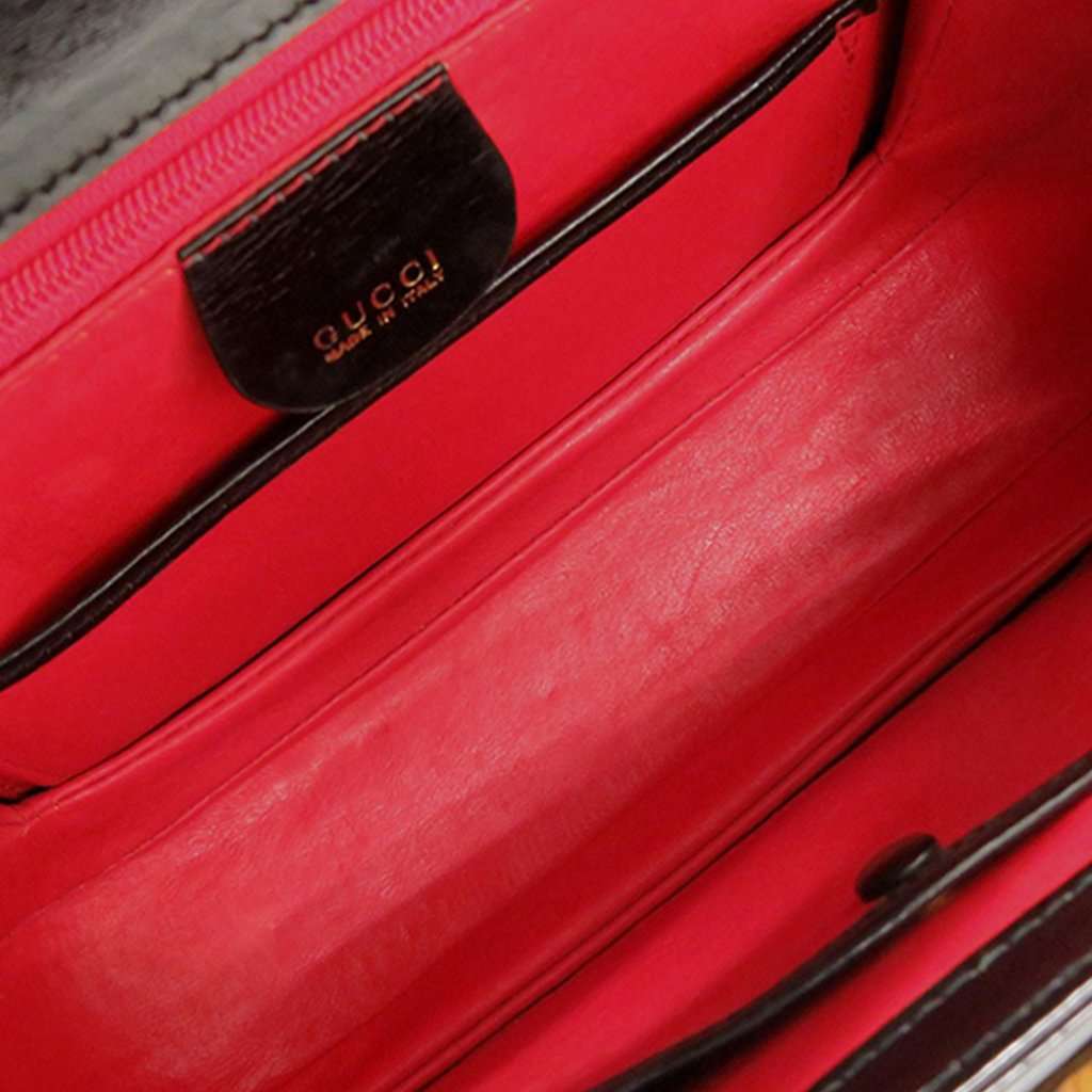 Gucci Small Calfskin Bamboo Night Black Leather Very good condition - Model View