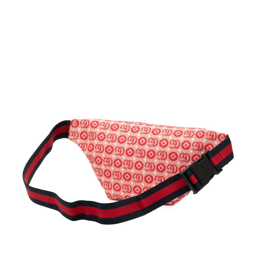 Gucci Kids GG Canvas Stars Web Belt Bag Red Very good - Back View
