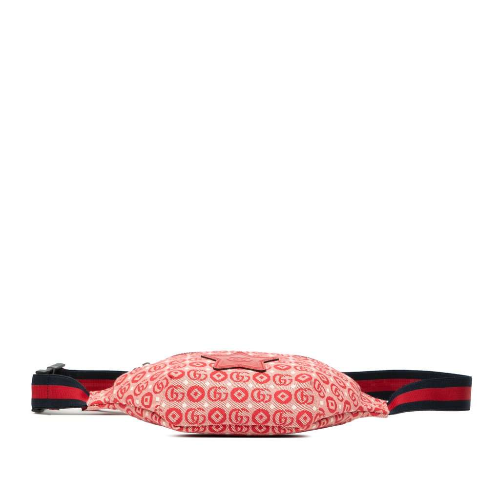 Gucci Kids GG Canvas Stars Web Belt Bag Red Very good - Inside View