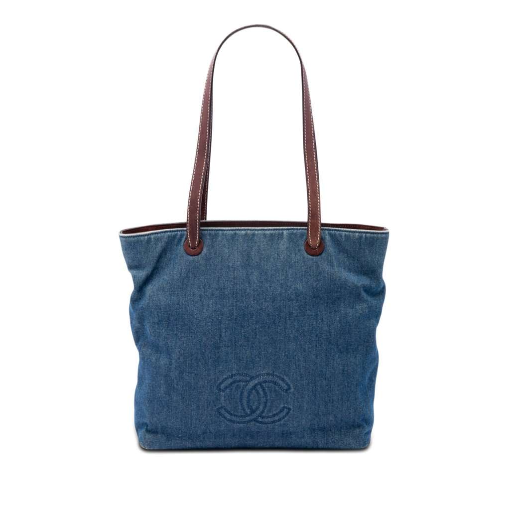 Chanel CC Denim Tote Blue Very good condition - Front View