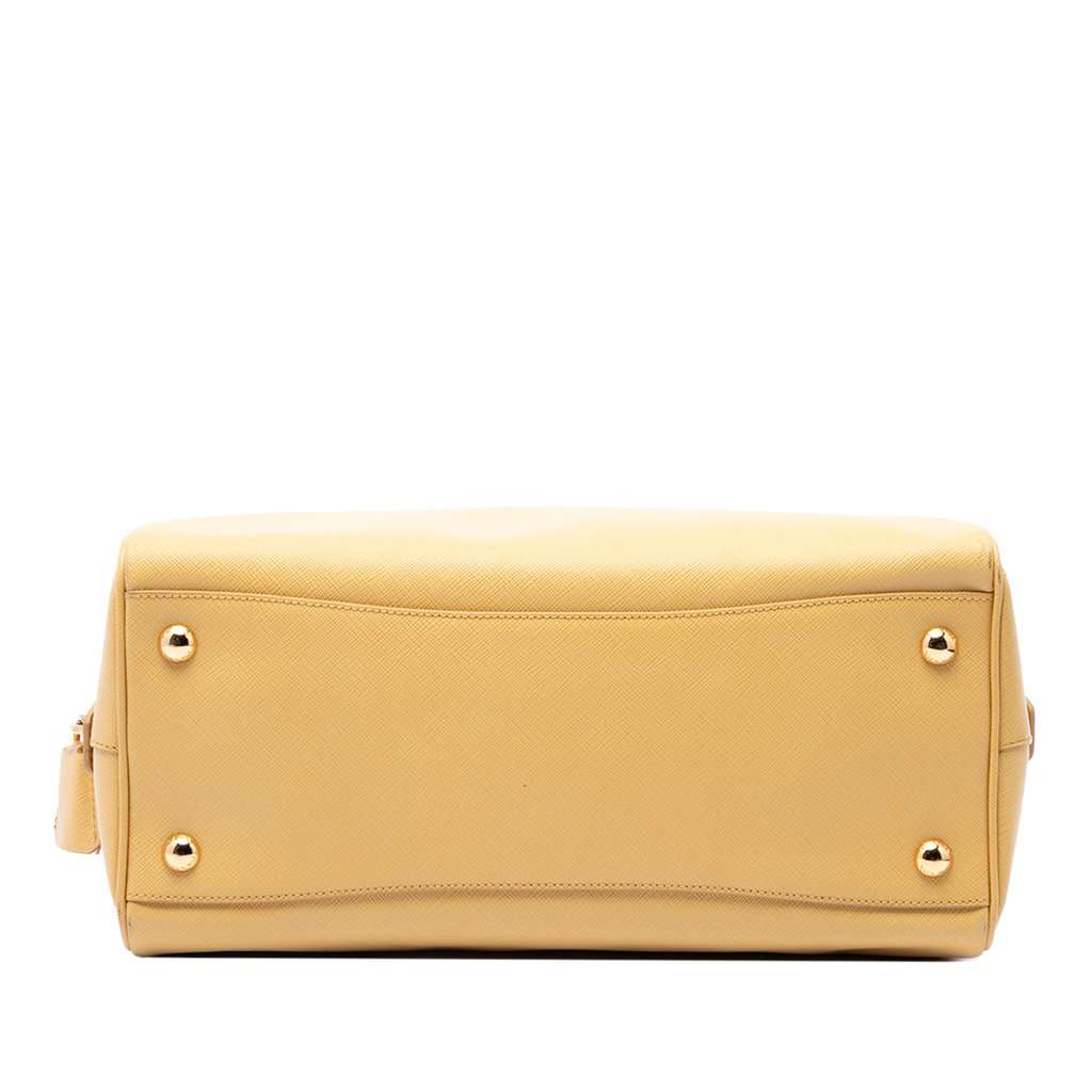 Prada Saffiano Lux Boston Bag Yellow Leather Very good condition - Inside View