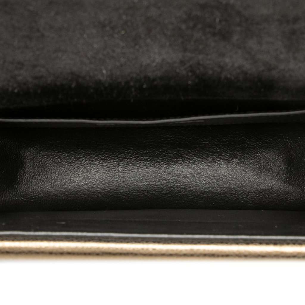 Saint Laurent Medium Metallic Leather Monogram Sulpice Crossbody Brown Leather Very good - Model View