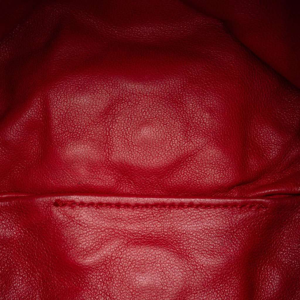 Miu Miu Jeweled Nappa Grommet Starlight Bucket Bag Red Leather Very good - Model View