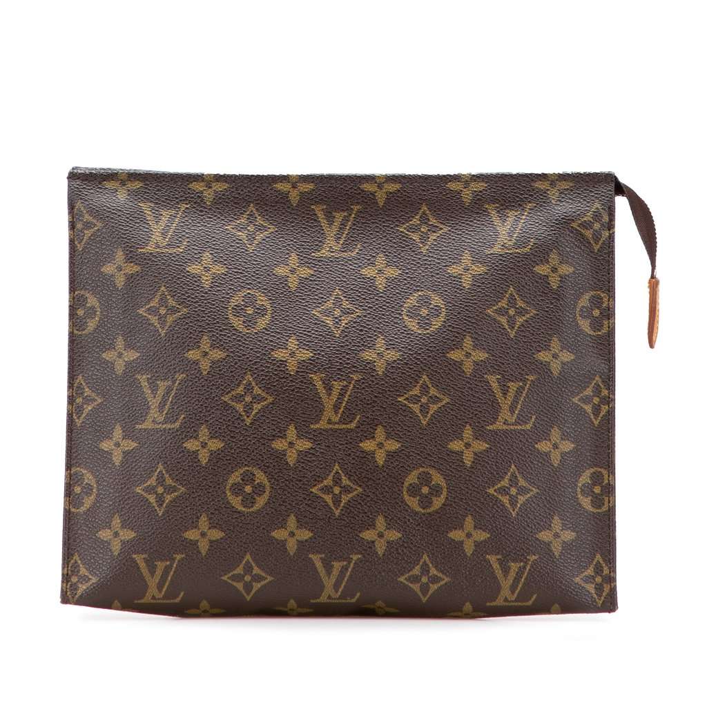 Louis Vuitton Monogram Toiletry Pouch 26 Brown Canvas Good - Front View