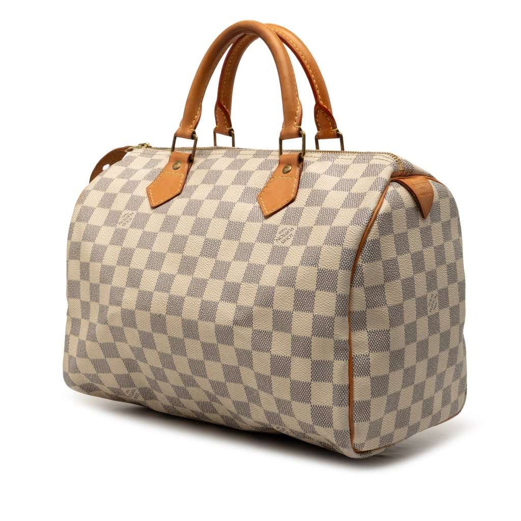 Louis Vuitton Damier Azur Speedy 30 White Very good condition - Back View