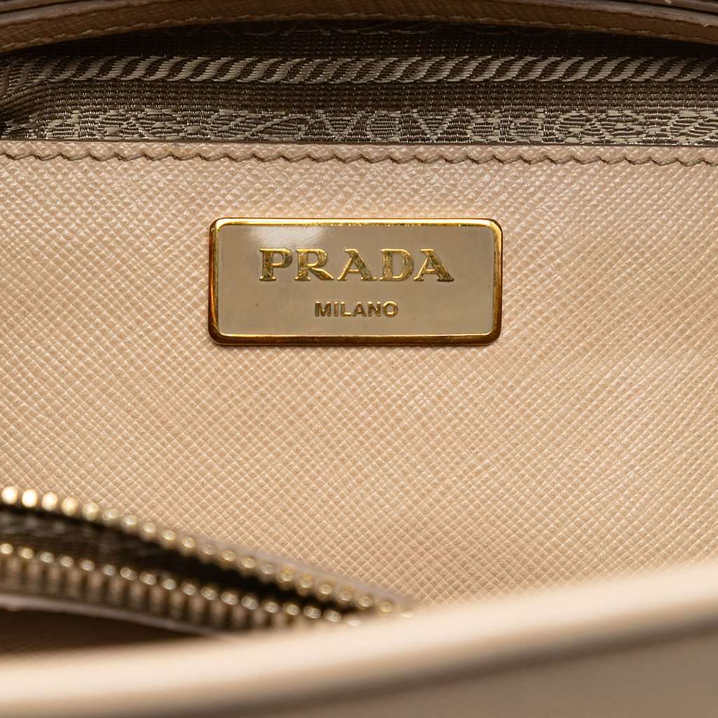 Prada Medium Saffiano Lux Open Promenade Satchel Brown Leather Very good - Box View