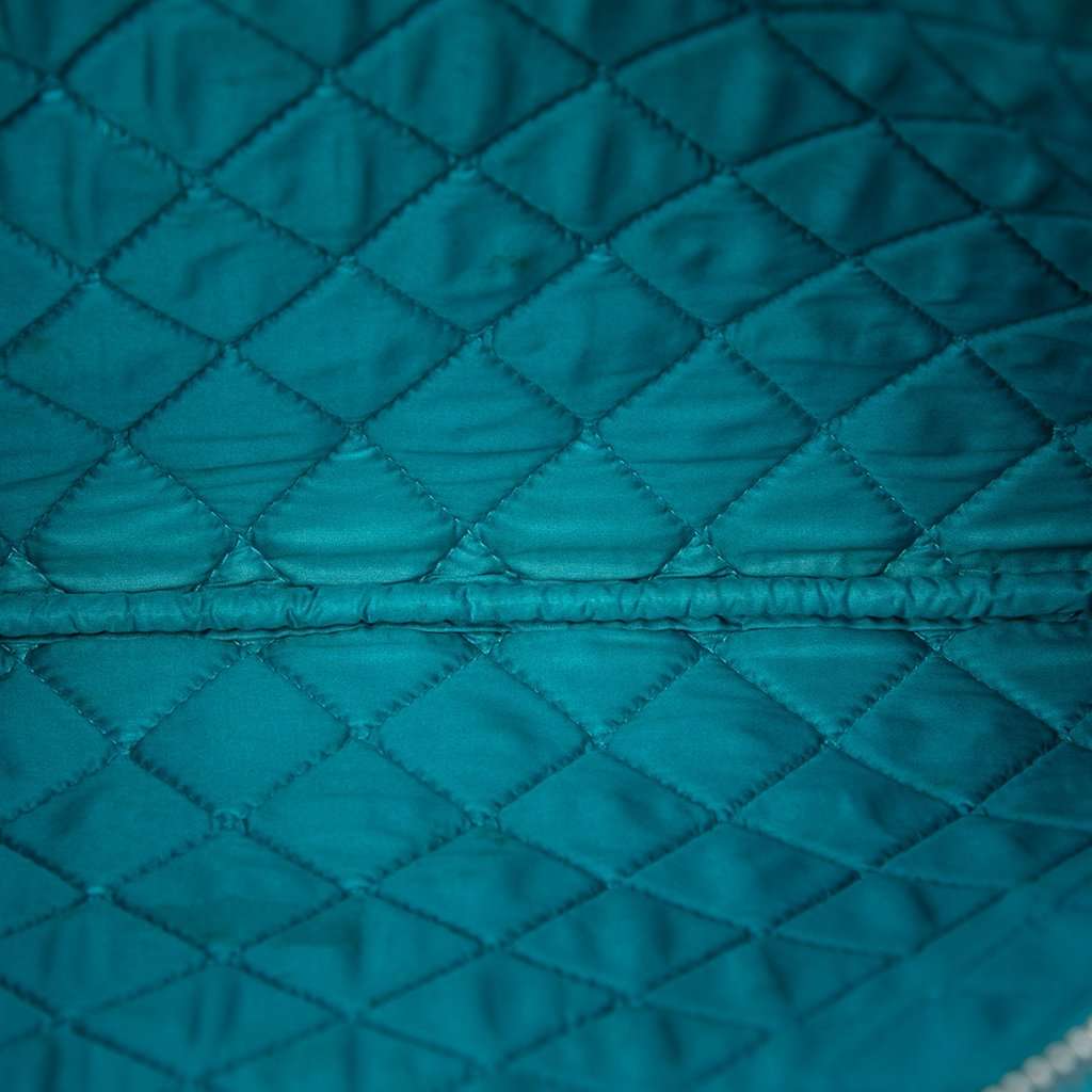 Chanel Medium Quilted Patent O Case Clutch Blue Leather Very good - Model View