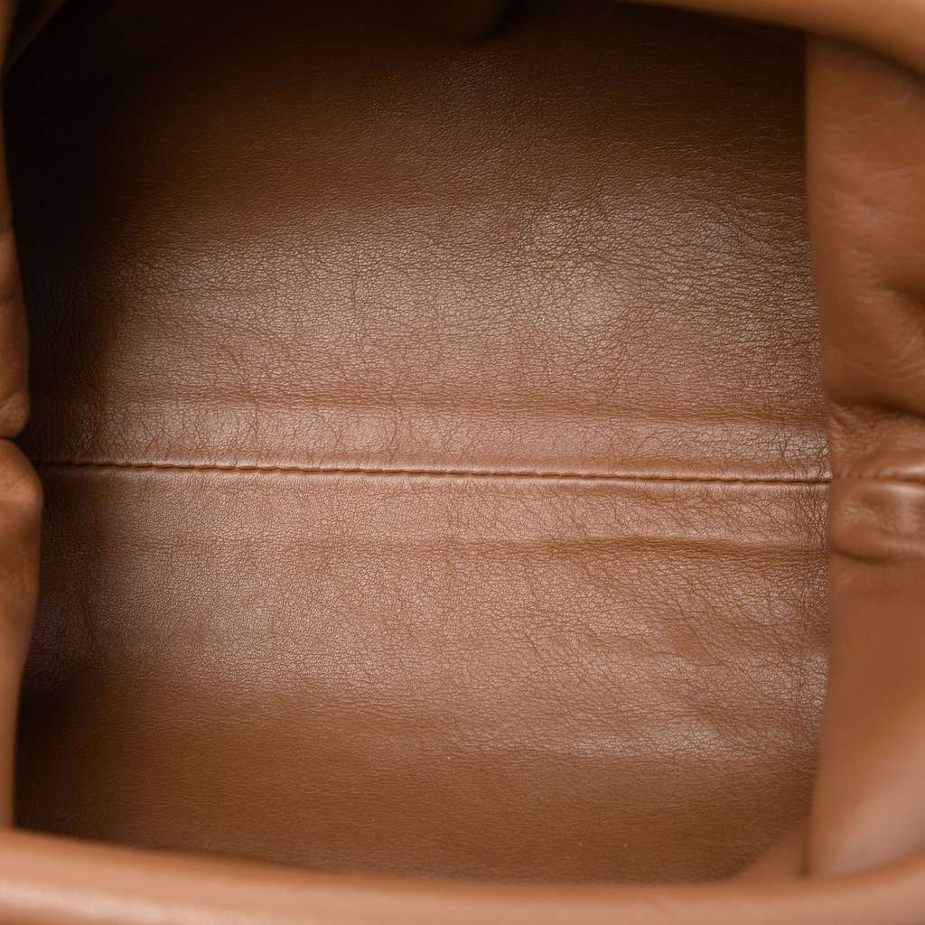 Bottega Veneta Lambskin The Mini Pouch Crossbody Brown Leather Very good condition - Model View