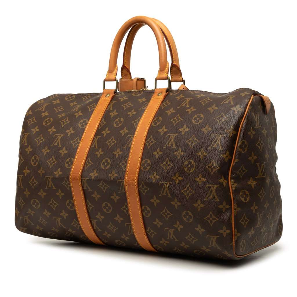Louis Vuitton Monogram Keepall 45 Brown Good - Back View