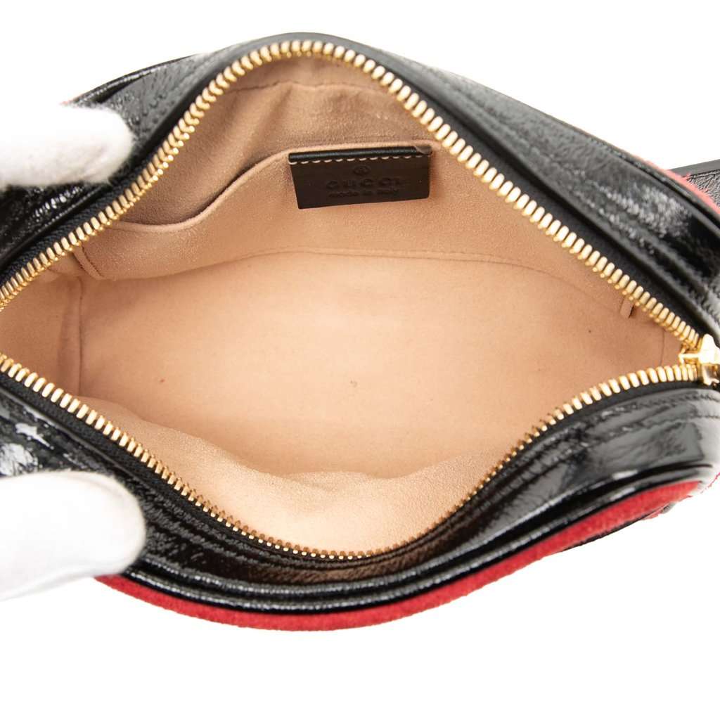 Gucci Small Suede Ophidia Belt Bag Red Leather Very good condition - Model View
