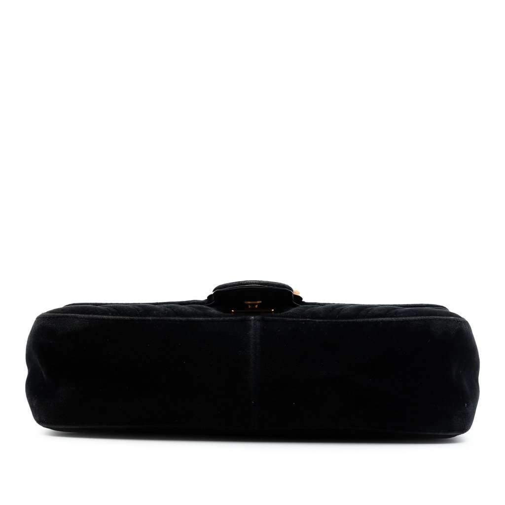 Gucci Medium GG Marmont Matelasse Velvet Shoulder Bag Black Very good condition - Inside View