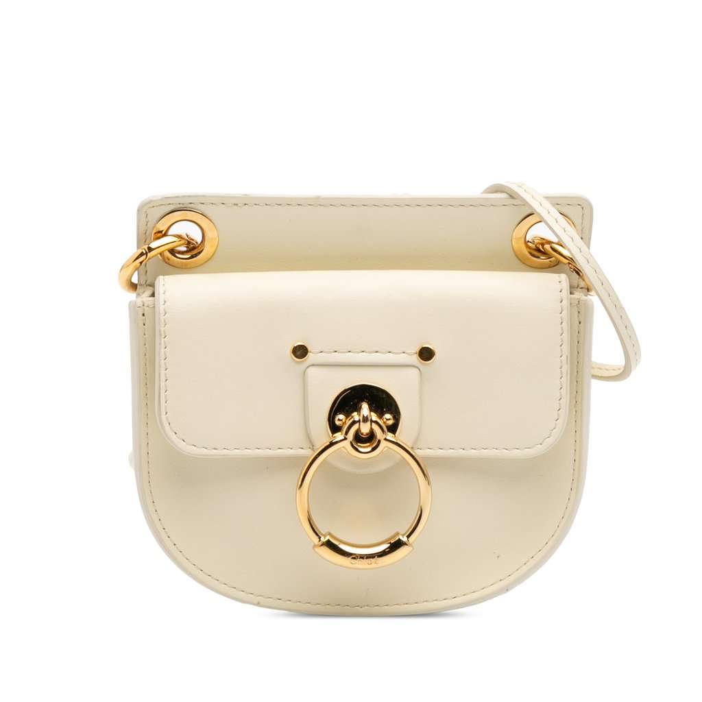 Chloé Mini Leather Tess Crossbody White Leather Very good condition - Front View