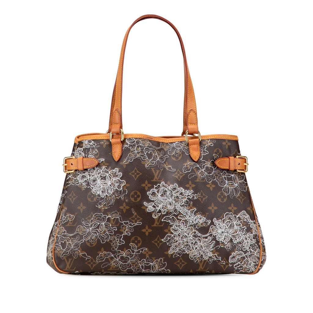 Louis Vuitton Monogram Dentelle Batignolles Horizontal Brown Canvas Good - Front View