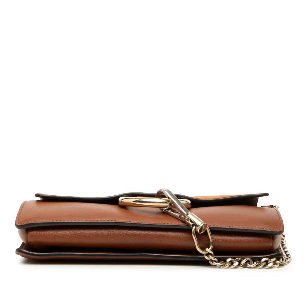 Chloé Small Suede and Calfskin Faye Crossbody Brown Leather Very good condition - Inside View