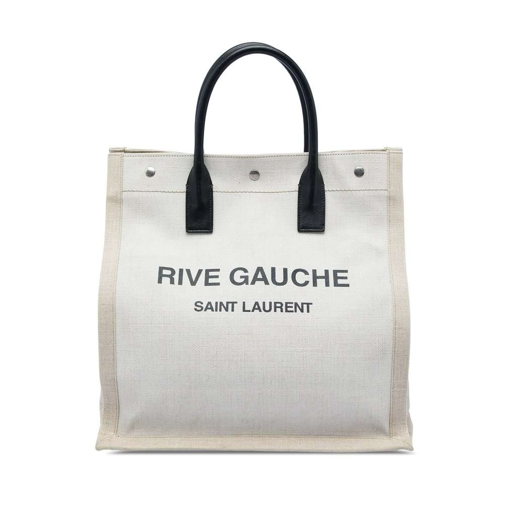 Saint Laurent Canvas Rive Gauche North South Tote Brown Very good - Front View