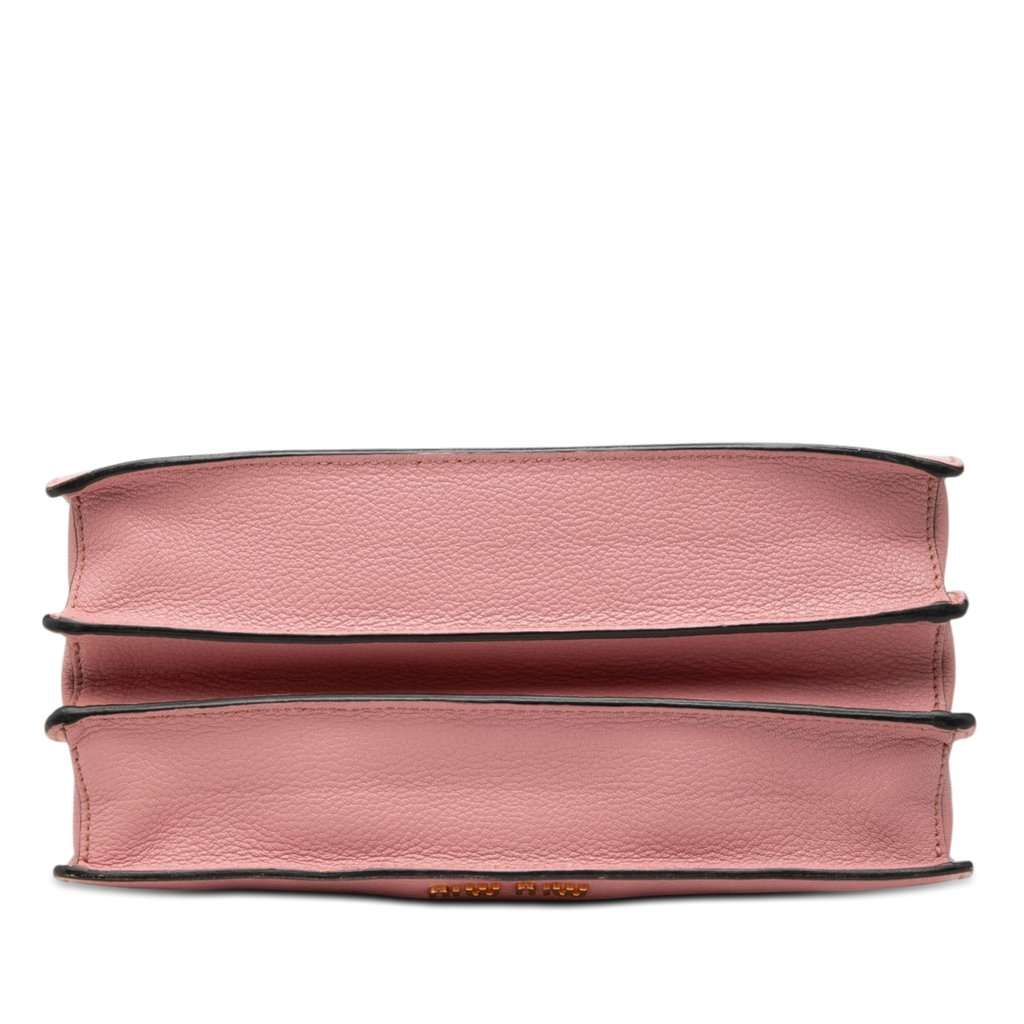 Miu Miu Goatskin Madras Handbag Pink Leather Very good condition - Inside View