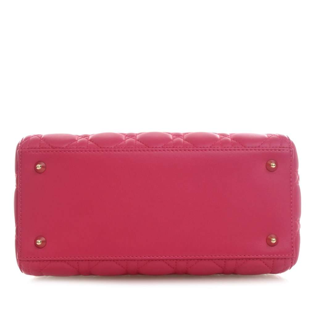 Dior Medium Lambskin Cannage Lady Dior Pink Leather Very good - Inside View