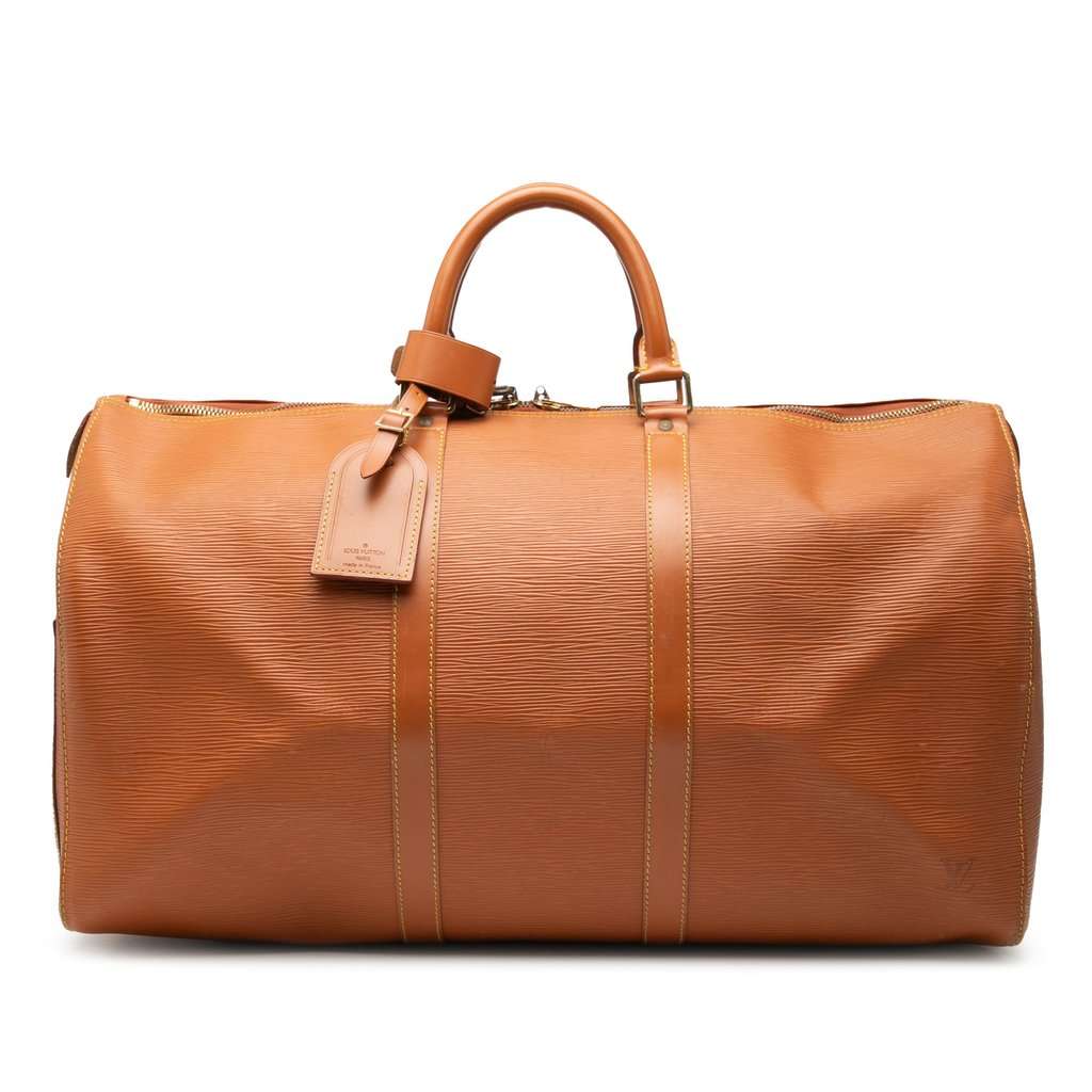 Louis Vuitton Epi Keepall 50 Brown Leather Good condition - Front View