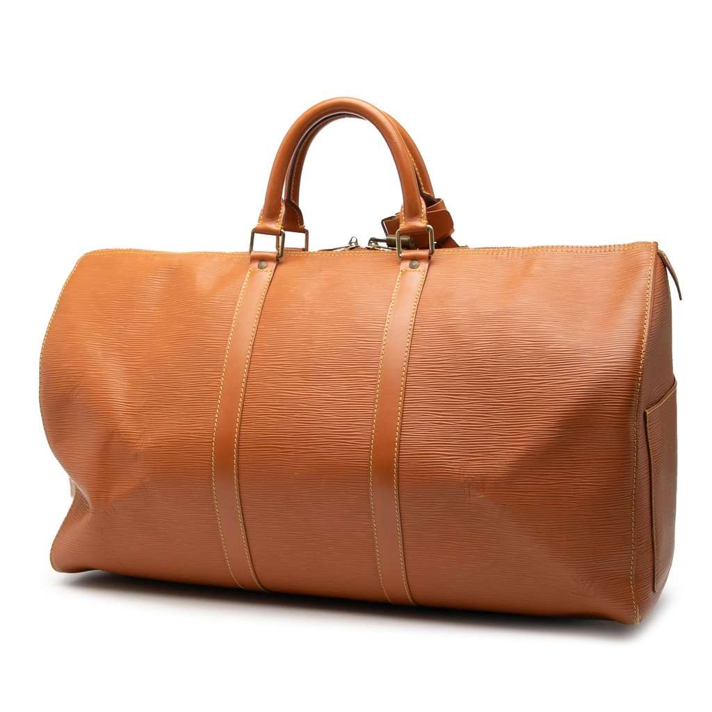 Louis Vuitton Epi Keepall 50 Brown Leather Good condition - Back View
