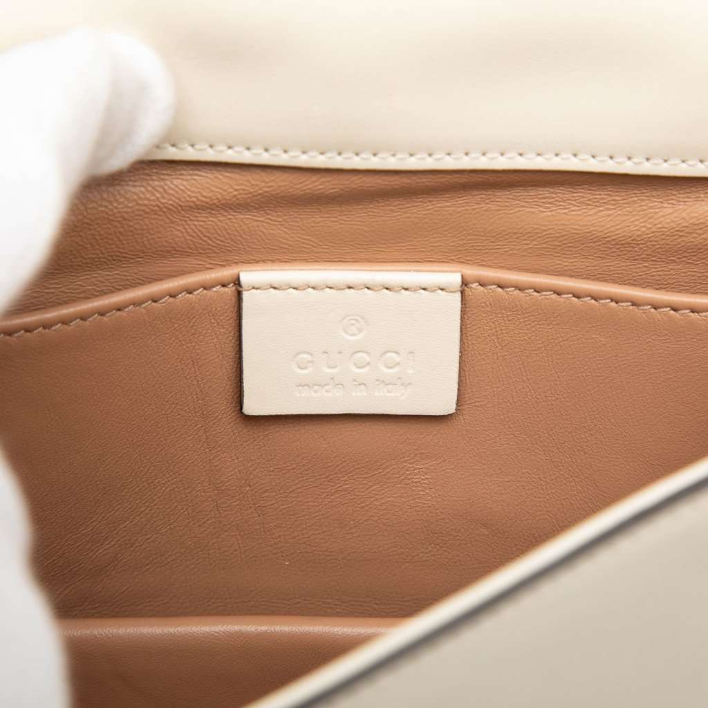Gucci Mini Leather Queen Margaret Broadway Satchel White Leather Very good condition - Box View