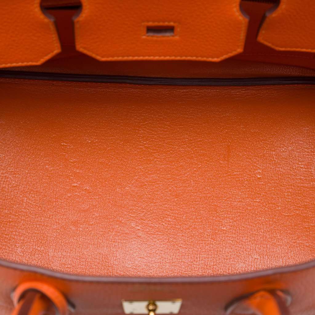 Hermès Clemence Birkin Retourne 35 Orange Leather Very good - Model View