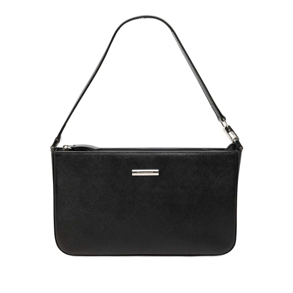 Burberry Leather Shoulder Bag Black Leather Very good - Front View
