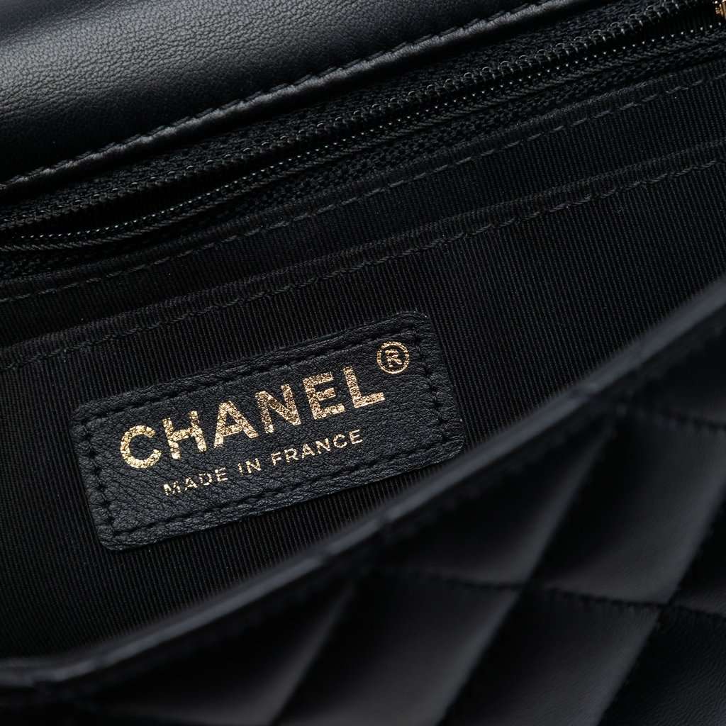 Chanel Quilted Calfskin Bolero de Chanel Flap Black Leather Very good - Box View