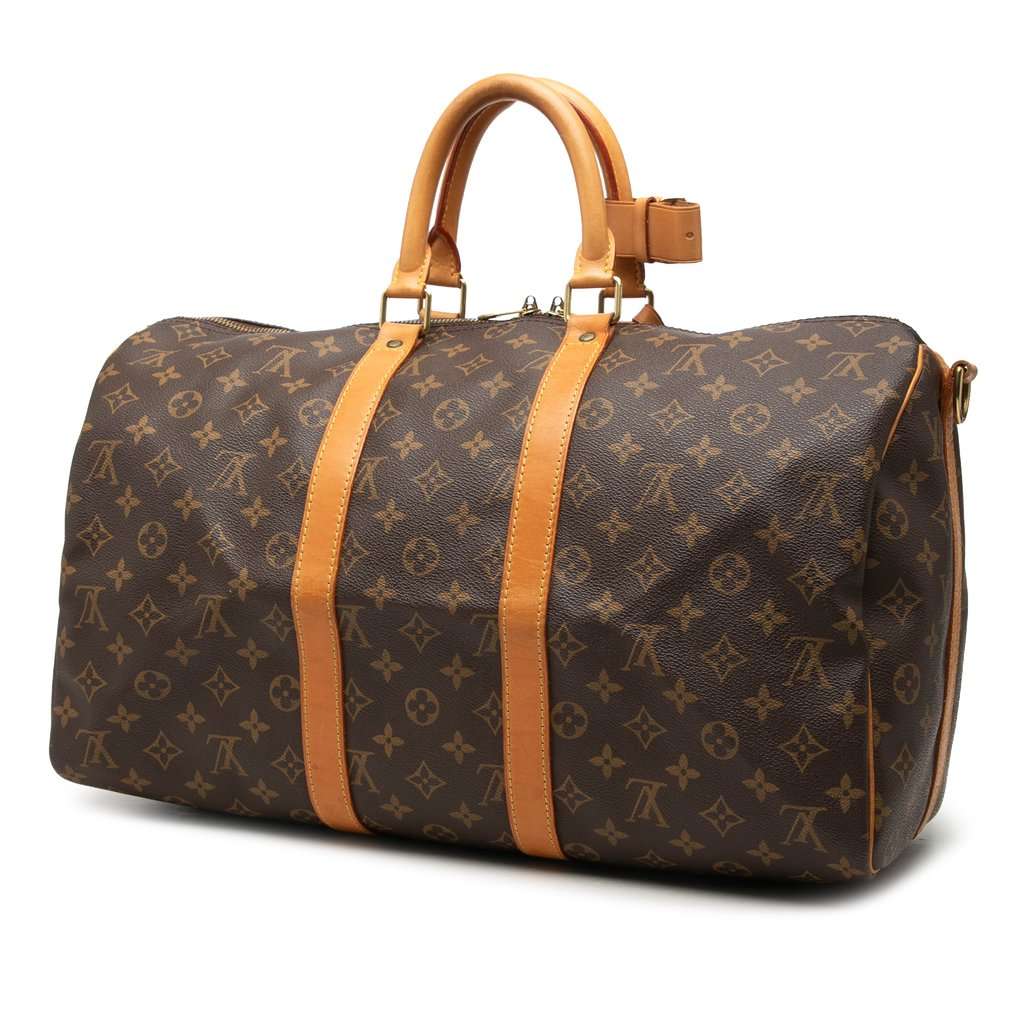 Louis Vuitton Monogram Keepall Bandouliere 45 Brown Very good - Back View