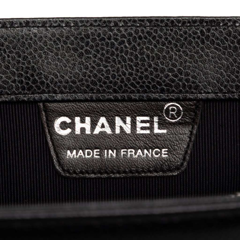 Chanel CC Caviar Metal Top Handle Tote Black Leather Very good - Box View