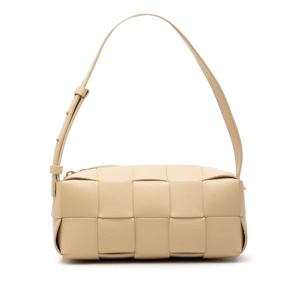 Bottega Veneta Small Nappa Intrecciato Brick Cassette Brown Leather Very good - Front View