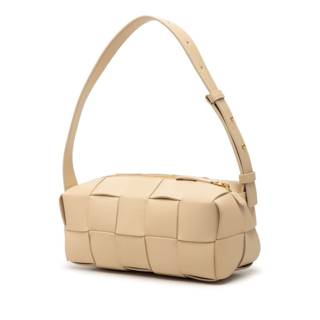 Bottega Veneta Small Nappa Intrecciato Brick Cassette Brown Leather Very good - Back View