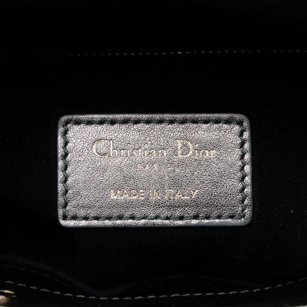 Dior Small Metallic Lambskin Cannage My ABCDior Lady Dior Silver Leather Very good - Box View