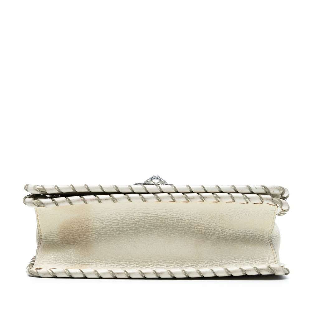 Miu Miu Goatskin Madras Floral Embossed Crossbody White Leather Very good - Inside View