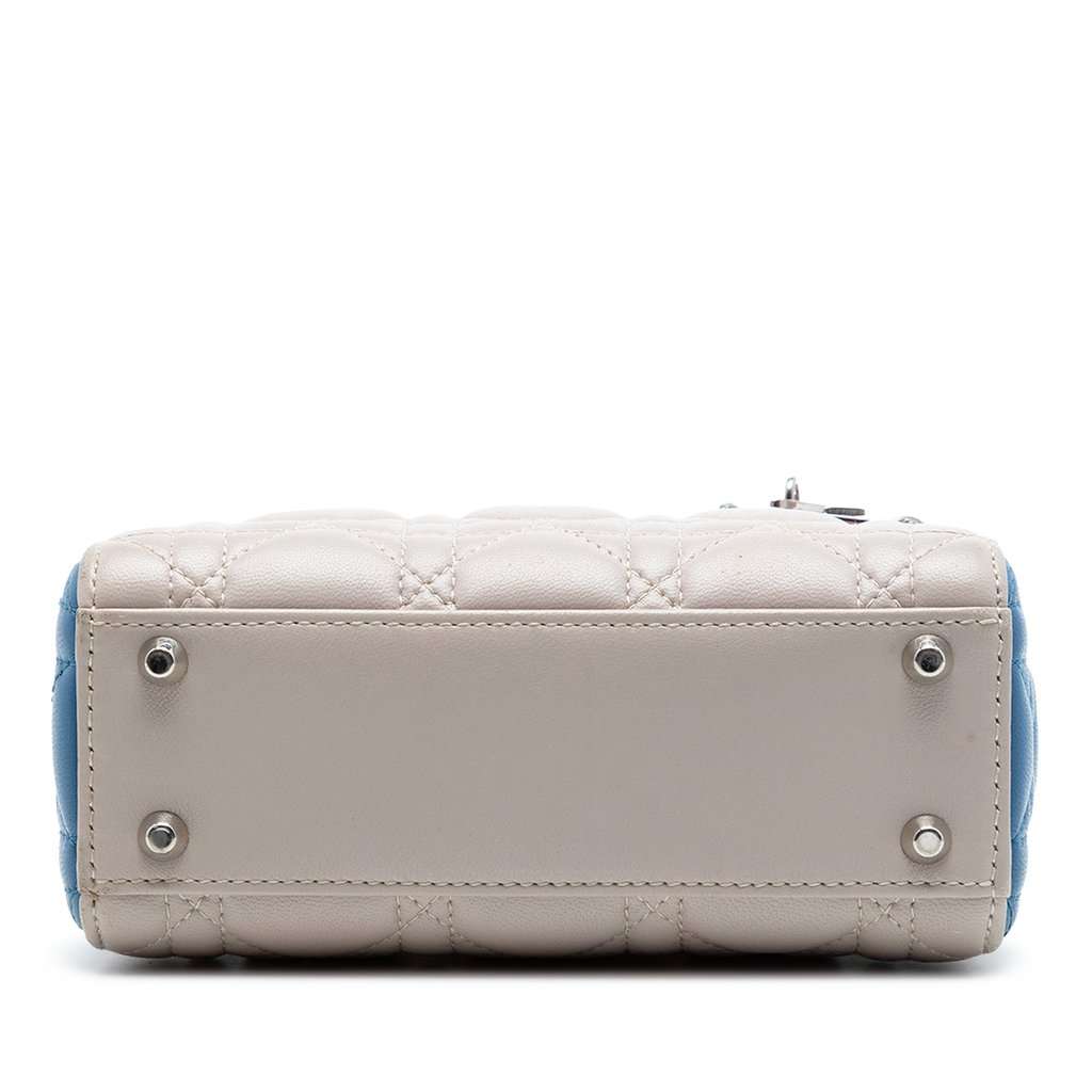 Dior Mini Tricolor Lambskin Cannage Lady Dior Brown Leather Very good condition - Inside View