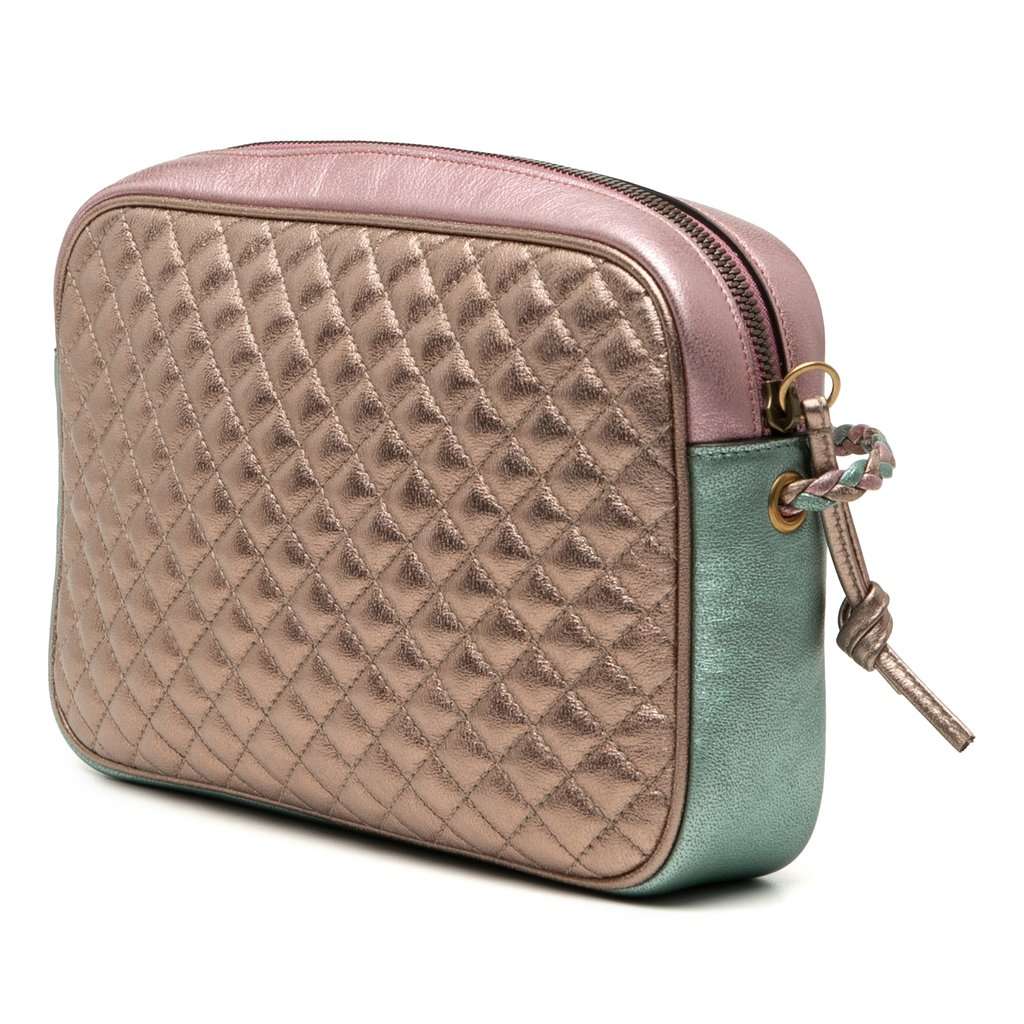 Gucci Laminated Nappa Trapuntata Crossbody Green Leather Very good - Back View