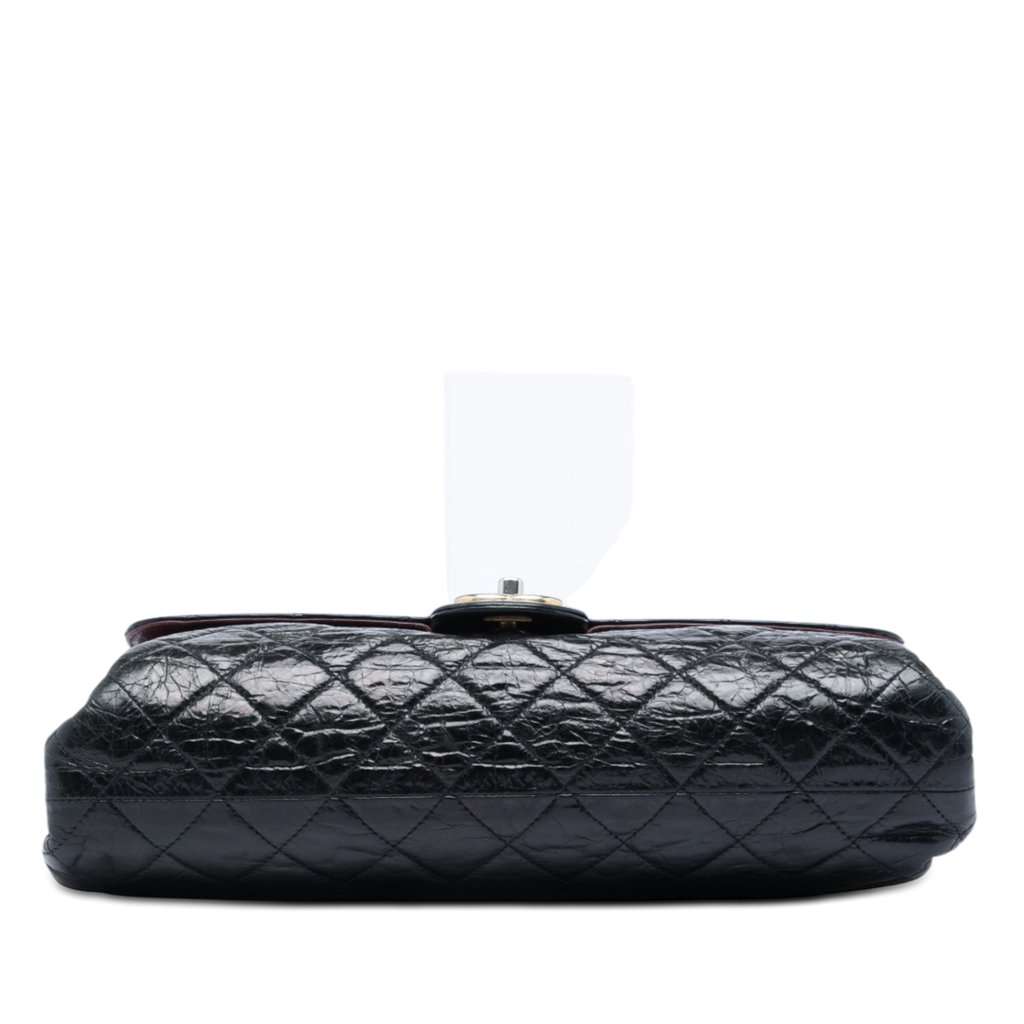 Chanel Jumbo CC Quilted Crumpled Calfskin Straight Flap Black Leather Very good - Inside View