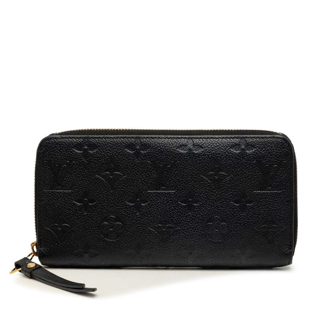 Louis Vuitton Monogram Empreinte Zippy Long Wallet Black Leather Very good - Front View