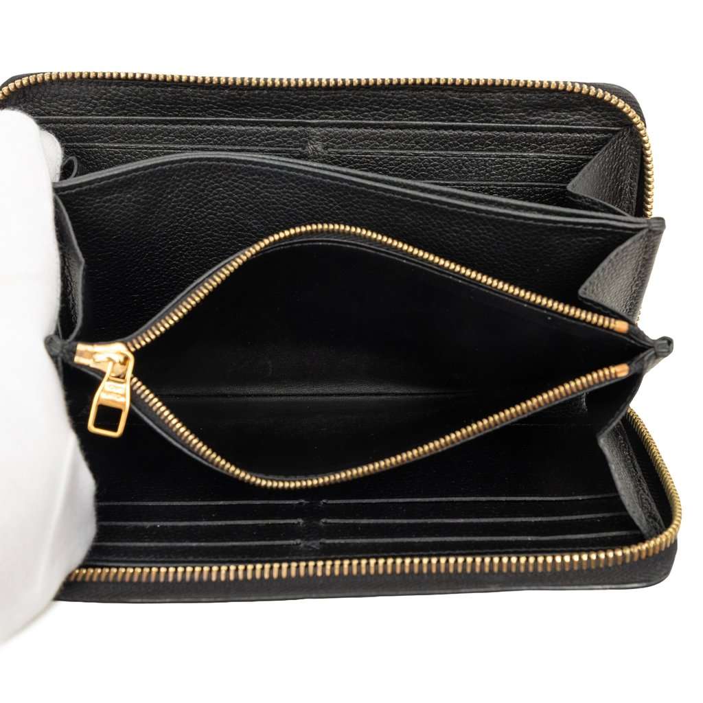 Louis Vuitton Monogram Empreinte Zippy Long Wallet Black Leather Very good - Model View