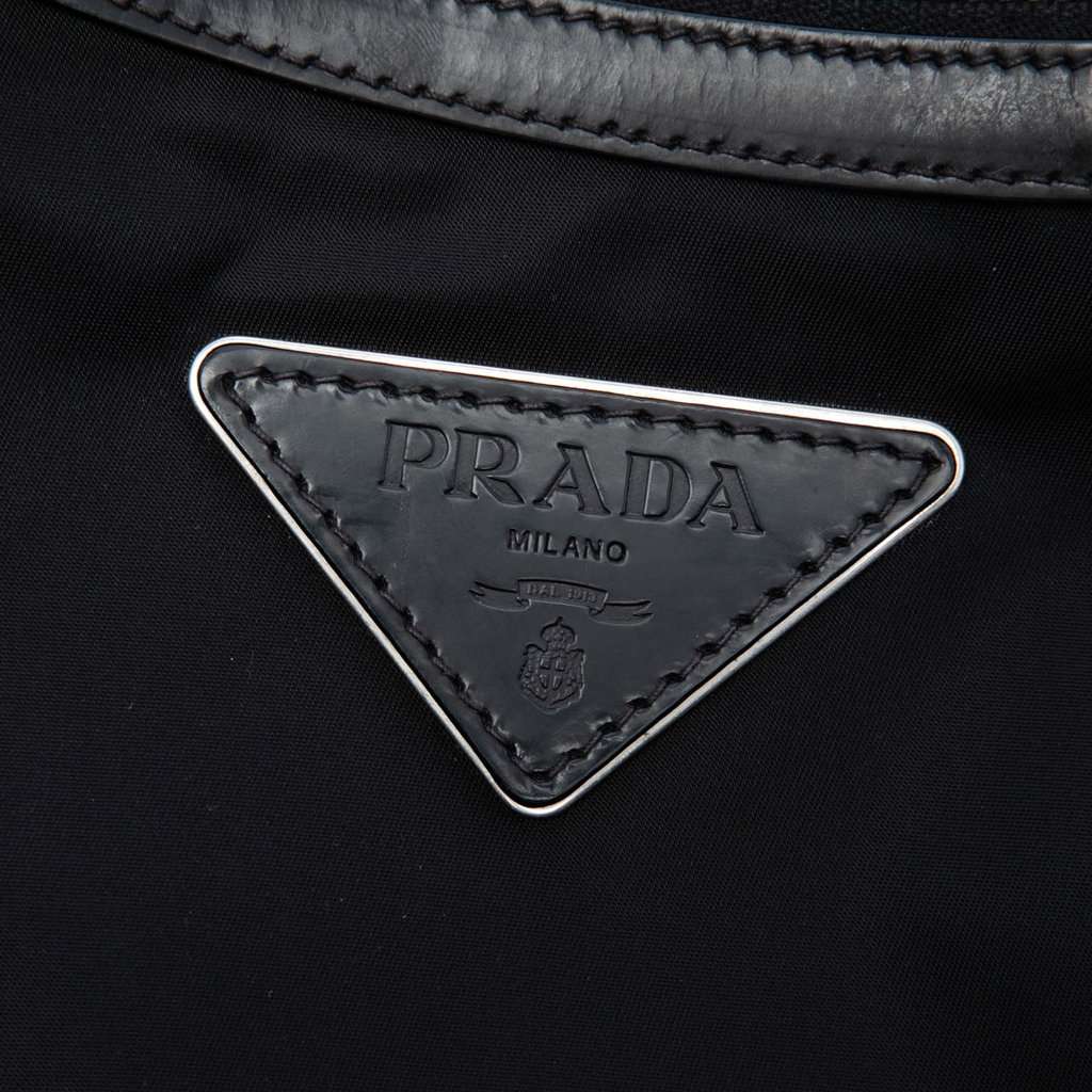 Prada Tessuto Stampato Rose Shoulder Bag Black Very good - Box View
