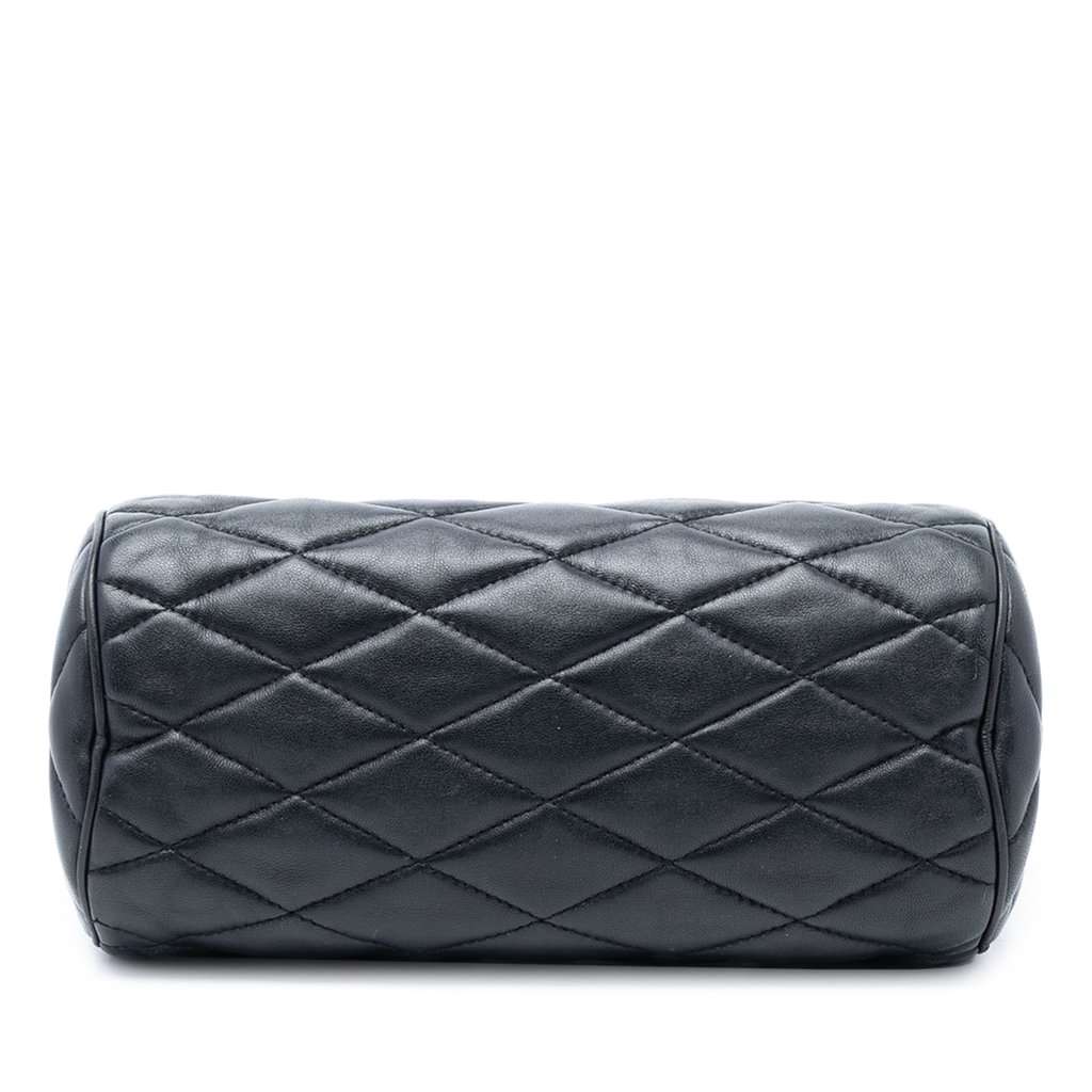 Saint Laurent Small Quilted Lambskin Sade Tube Bag Black Leather Very good condition - Inside View