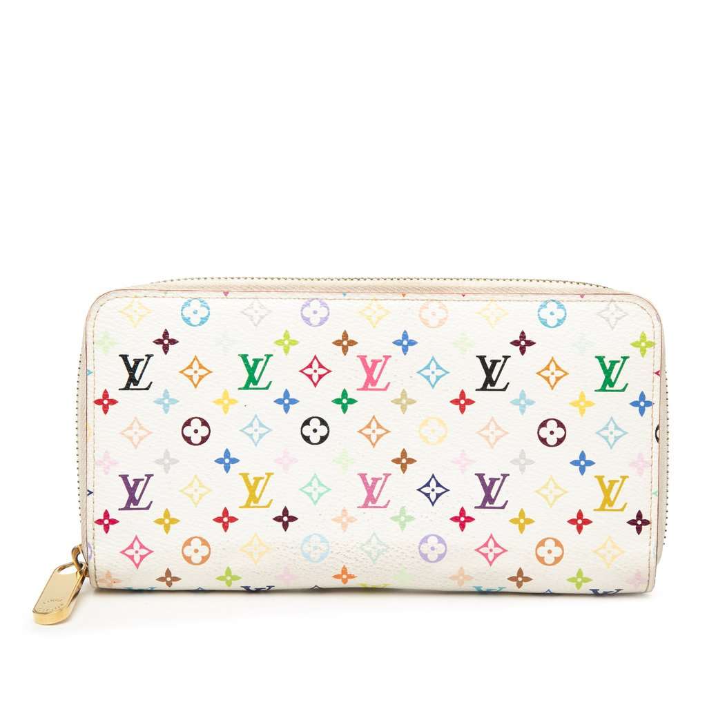 Louis Vuitton Monogram Multicolore Zippy Long Wallet White Very good - Front View